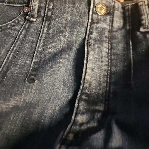 Black And White Classic Blue Denim Split Skirt Sz 12 - Picture 6 of 11